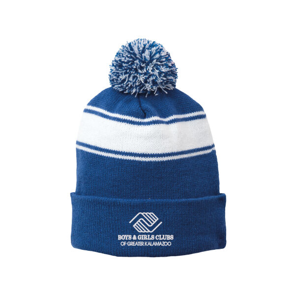 Sport-Tek® Stripe Pom Pom Beanie Thumbnail